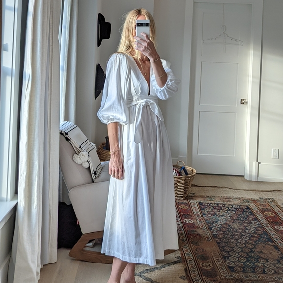 Mara Hoffman White Balloon Sleeve Maxi Size 2 - Picture 2 of 5